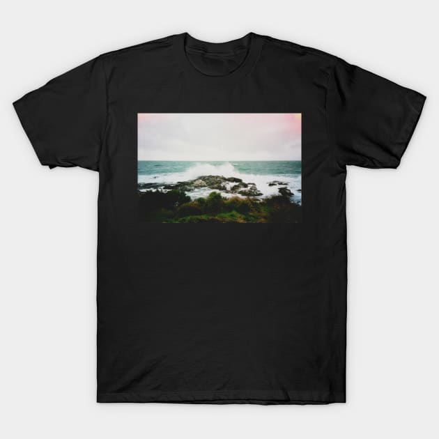 Film photo of a crashing wave at Bluff, New Zealand T-Shirt by karinelizabeth